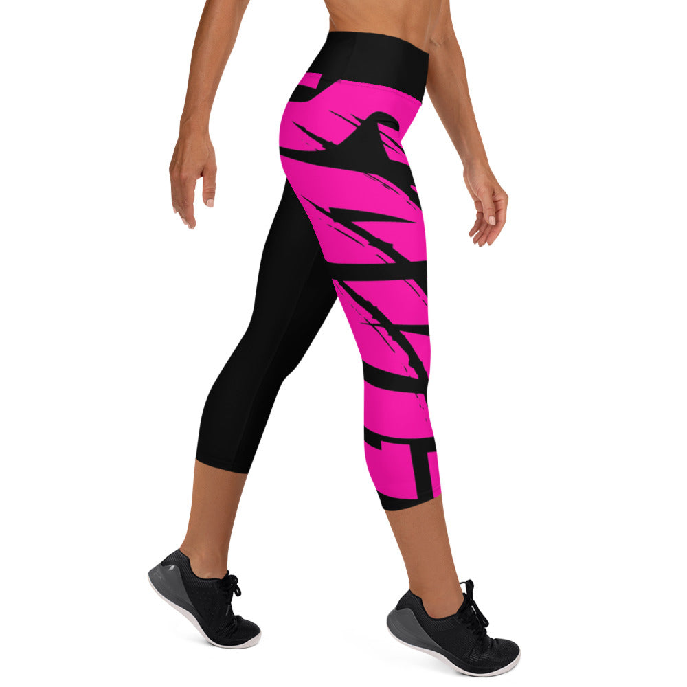Avia, Pants & Jumpsuits, Avia Capri Athletic Leggings Size Medium  Pinkblack Cropped Length